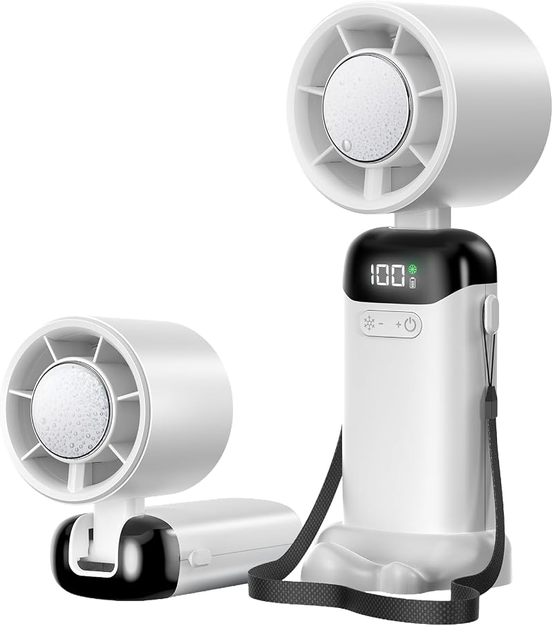Jsdoin Kleiner Mini-ventilator, Tragbarer Mini-handventilator Mit Usb-anschluss, 5 Geschwindigkeitsstufen Und Led-anzeige Für Zuhause, Büro, Schlafzimmer, Reisen Im Freien (weiß)