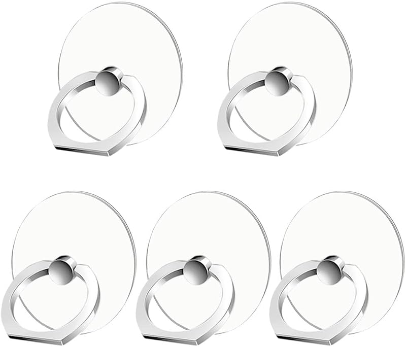 Kinizuxi 5er-pack Universal-handyringhalter Aus Zinklegierung, 360° Verstellbar, Für Alle Smartphones, Iphone, Samsung, Huawei, Lg (silber)