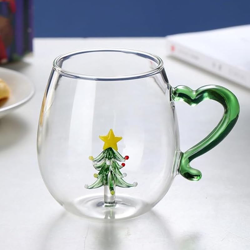 Tslbw Weihnachtskaffeetasse, Glaskaffeetasse, Milchbecher, Weihnachtsbecher