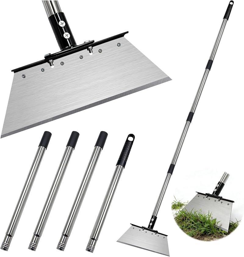 165 Cm Multifunktions-reinigungsschaufel Mit Verlängerungsgriff, Edelstahl-schaufel, Reinigungsschaufel Für Den Außenbereich, Gartenschaufel, Verstellbarer Schaber, Unkrautjäten Für Gärten Und Terrass