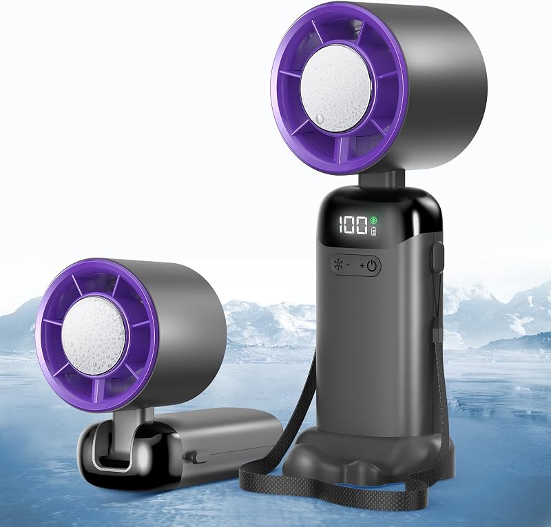 Jsdoin Mini-ventilator, Tragbar, Per Usb Aufladbar, Mit 5 Geschwindigkeitsstufen Und Led-anzeige Für Zuhause, Büro, Schlafzimmer Und Reisen