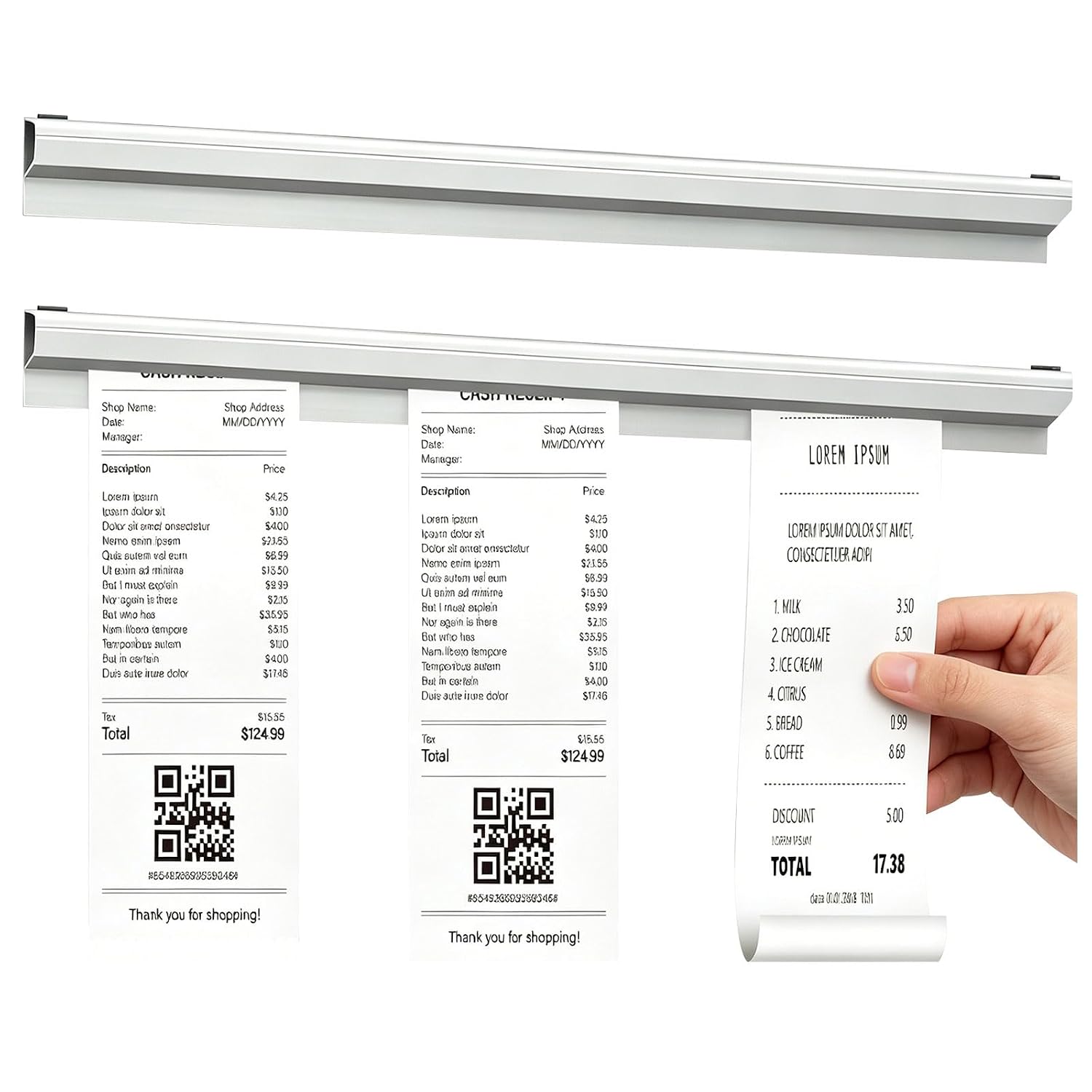 X Tickethalter, 30 Cm Restaurant-bestellformular, Aluminium-wand-ticketschiene Für Restaurant, Küche Und Bar, Geeignet Für Kassenzettel, Notizzettel Und Etikettenhalter