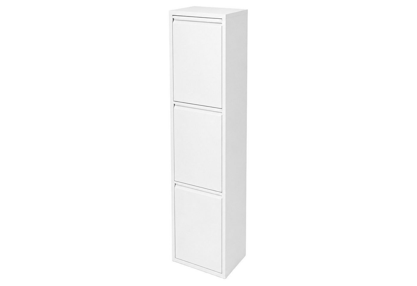 Relaxdays Mülleimer, 3 Fächer, 3x18 L, Aufklappbar, Entnehmbare Inneneimer, Metall, Stehend Oder Wandmontage, Weiß Bild 4