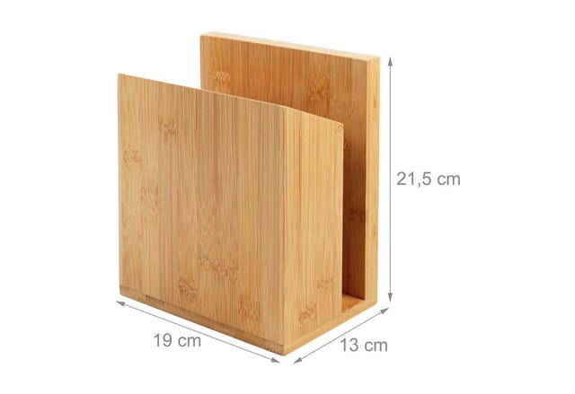 Relaxdays Messerblock Magnetisch, Doppelseitig, Utensilienhalter, Bambus, Hxbxt: 21,5 X 19 X 13 Cm, Messerständer, Natur