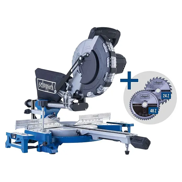 Scheppach Kappzugsäge HM216 (2.000 W, Durchmesser Sägeblatt: 216 mm, Leerlaufdrehzahl: 4.700 U/min)