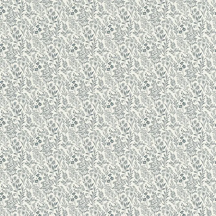 Rasch Farm Living Vliestapete (Creme-Blau, Floral, 10,05 x 0,53 m)