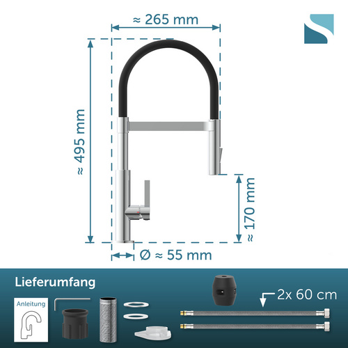 SCHÜTTE Spültischarmatur, »MIAMI«, messingfarben, schwarz