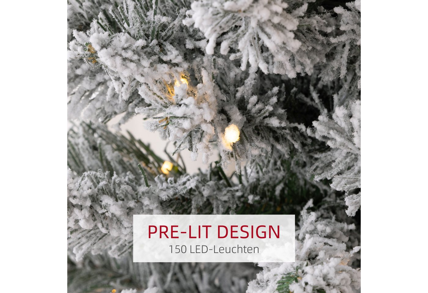 HOMCOM Künstlicher Weihnachtsbaum 180 cm mit 150 LED-Lichtern Bild 3