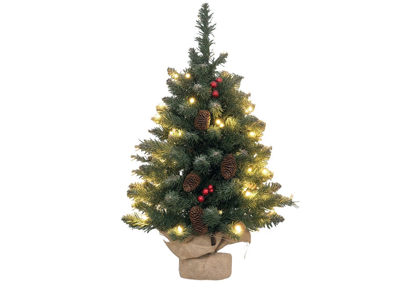 HOMCOM Künstlicher Weihnachtsbaum 0,6 m mit Tannenzapfen