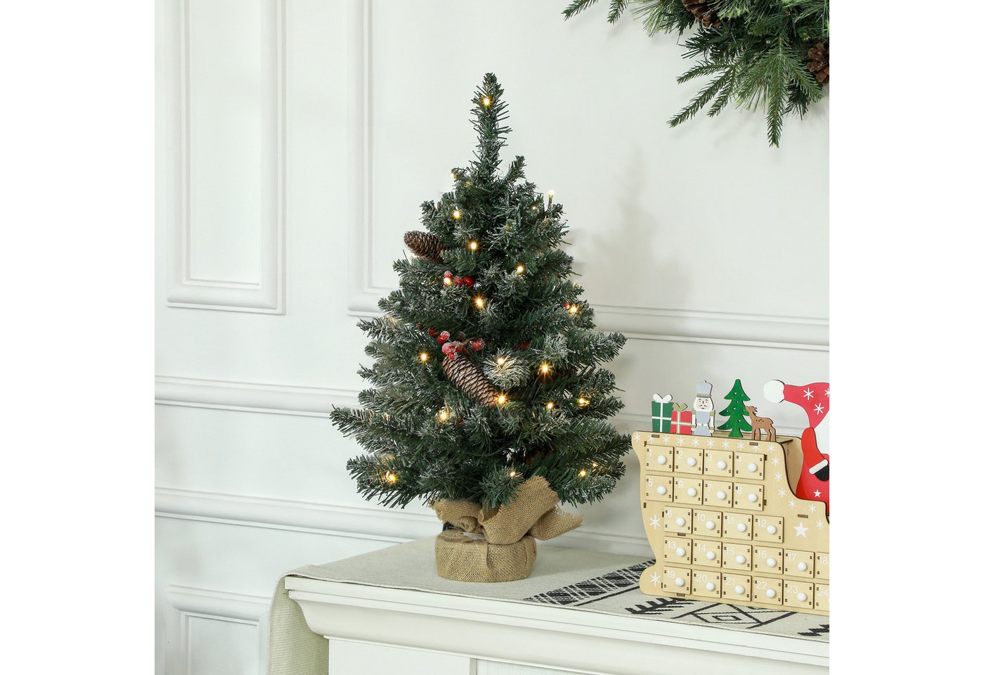HOMCOM Künstlicher Weihnachtsbaum 0,6 m mit Tannenzapfen Bild 5