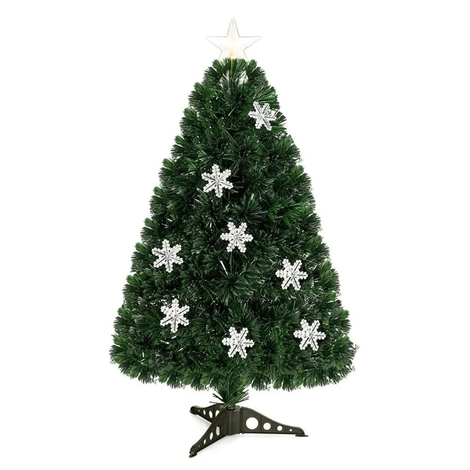 Costway Weihnachtsbaum & Glasfaser-Farbwechsler und Sternspitze 90cm