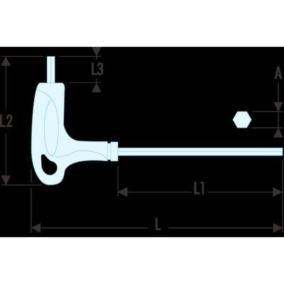 Stiftschlüssel T-Griff 6-Kant SLS 3mm 84TZ.3SLS