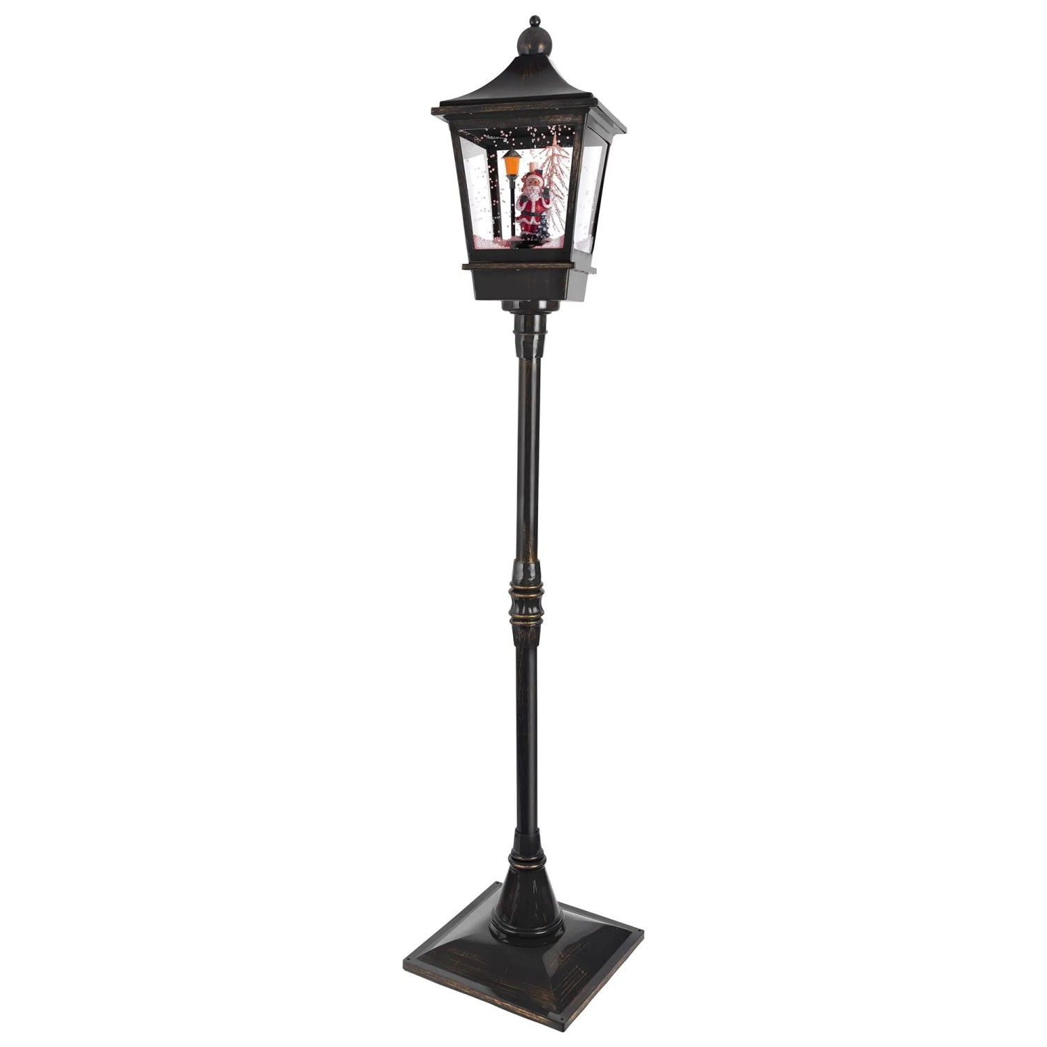 Lumineo LED-Laterne Weihnachtsmann mit Schneefall-Funktion Höhe 185 cm Schwarz
