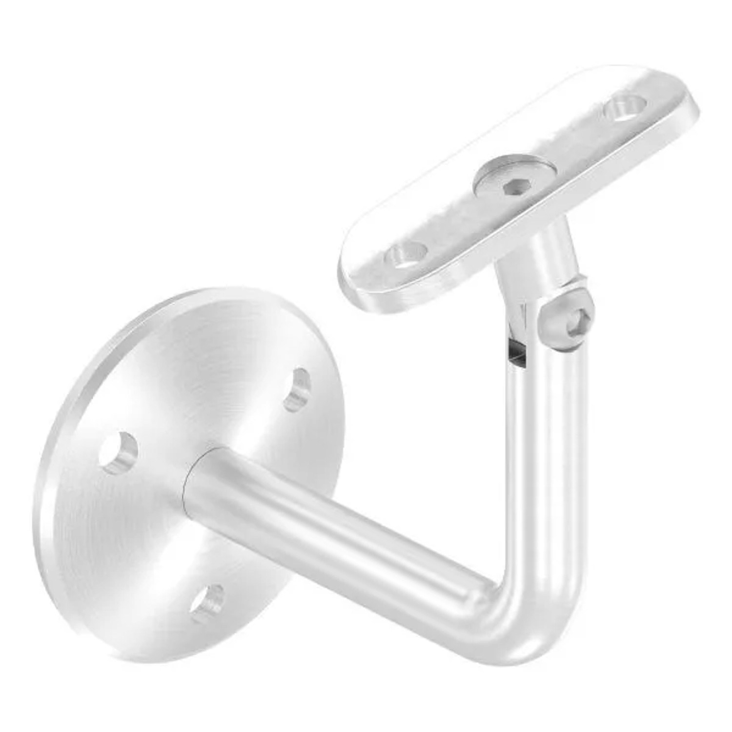 FeNau Handlaufhalter V2A Rohr 42,4 mm Ronde 58x4 mm Mit Gelenk Verschraubt