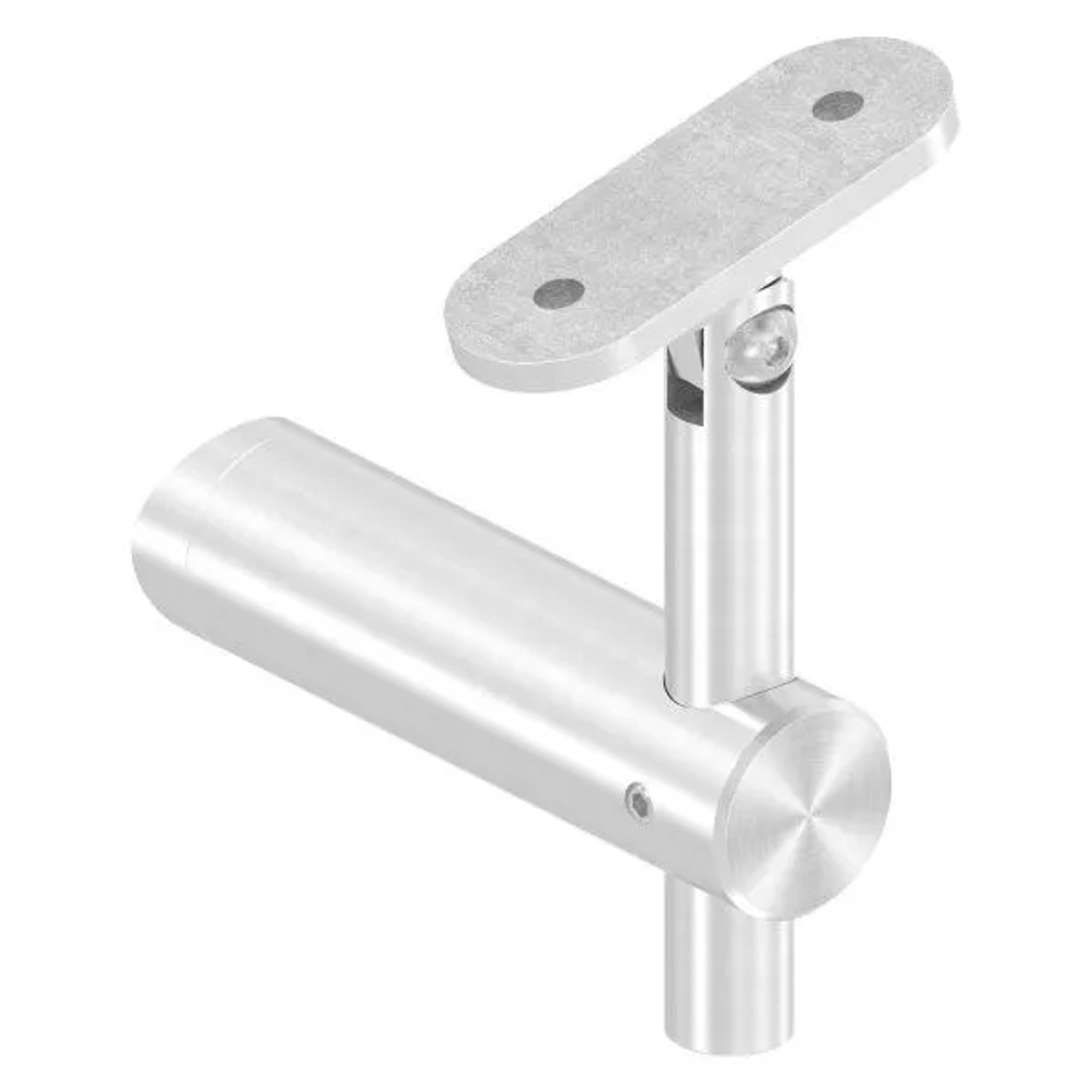 FeNau Handlaufhalter Mit Gelenk V2A Für Rohr 42,4 mm Wandabstand 80 mm Anschlussplatte Flach