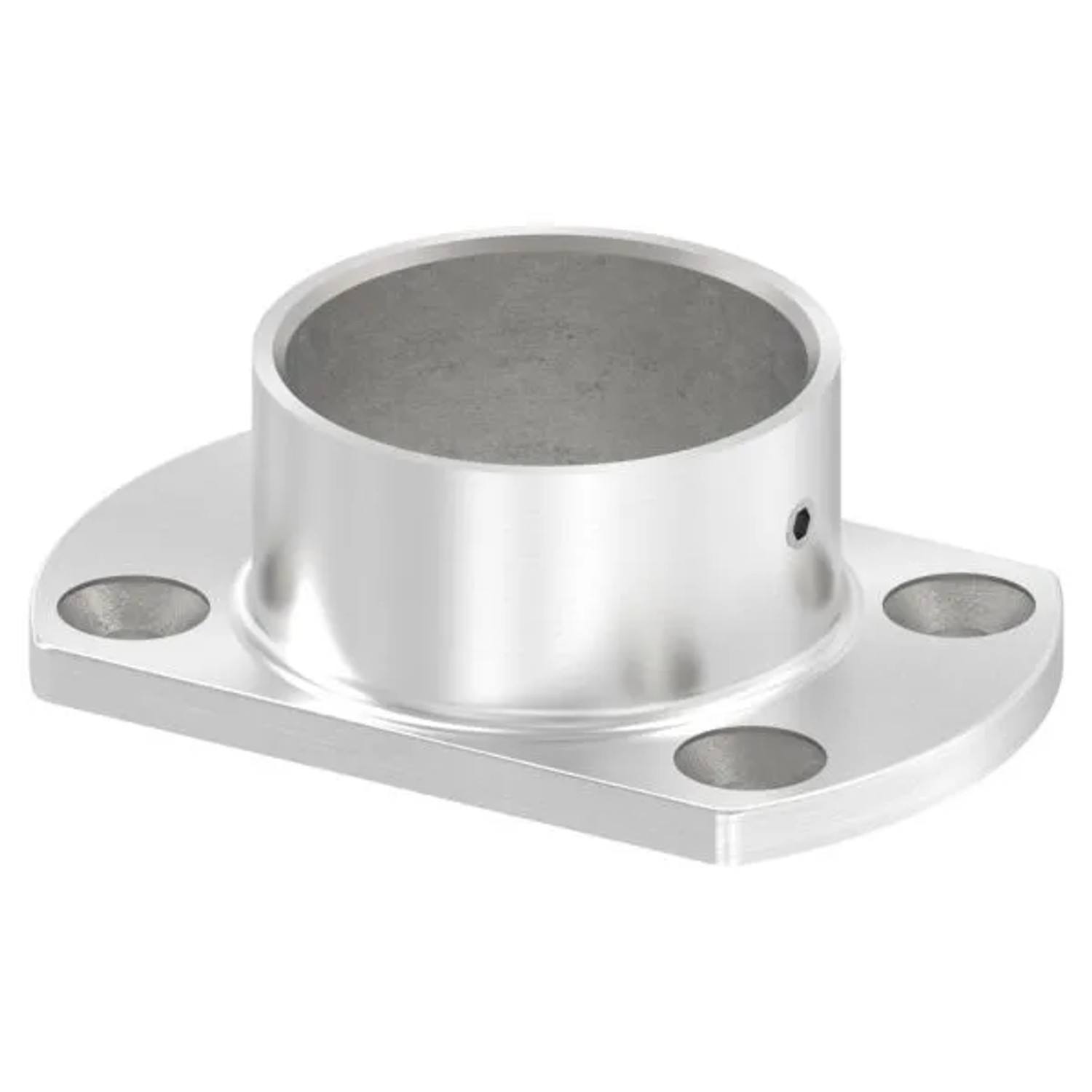 FeNau Wand- Und Bodenanker Edelstahl V2A Für Rohr Ø 42,4 mm Ronde 85 X 54 mm Geschliffen Korn 240