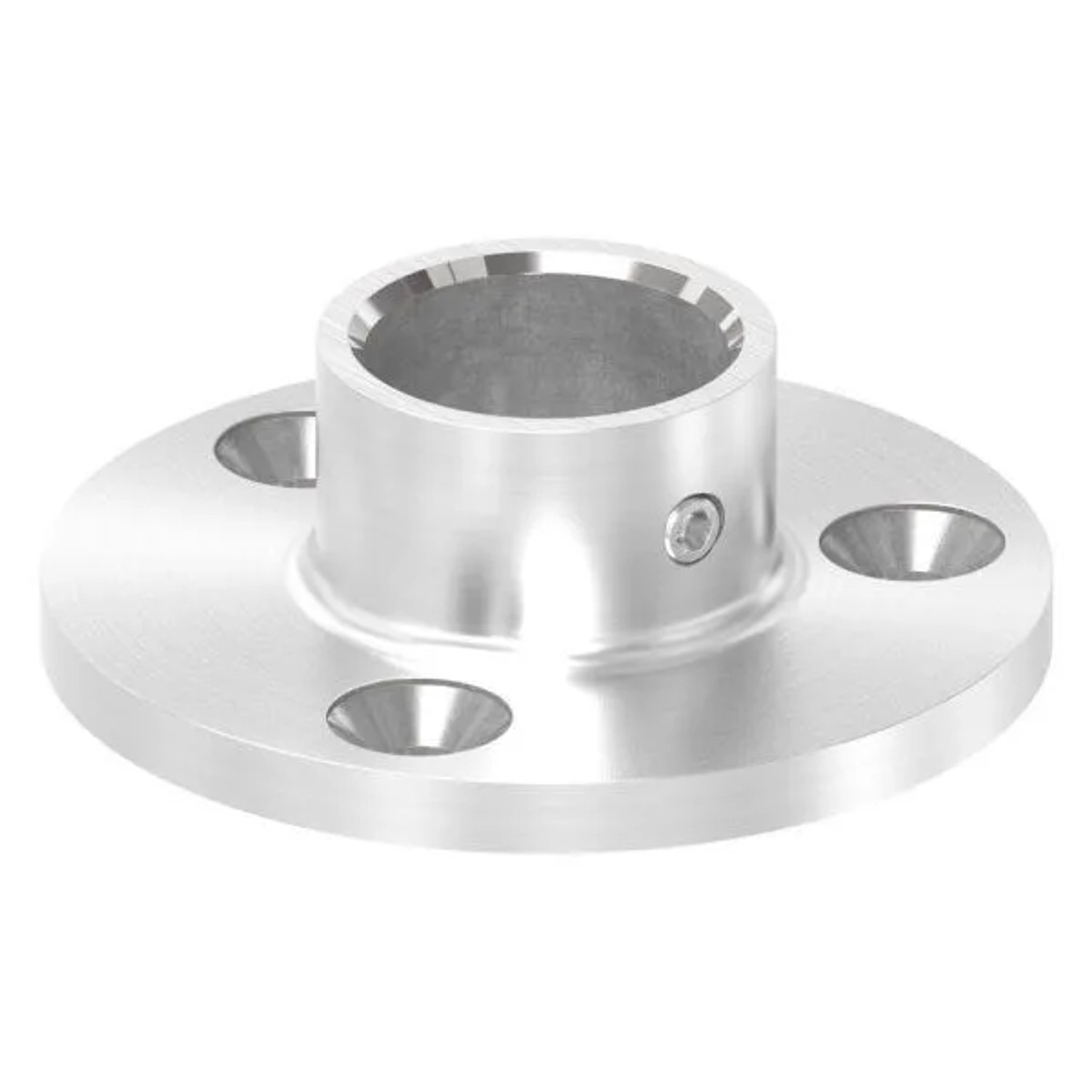 FeNau Wand- Und Bodenanker Edelstahl V2A Für Rohr Ø 21,3 mm Ronde Ø 60 mm Geschliffen Korn 240