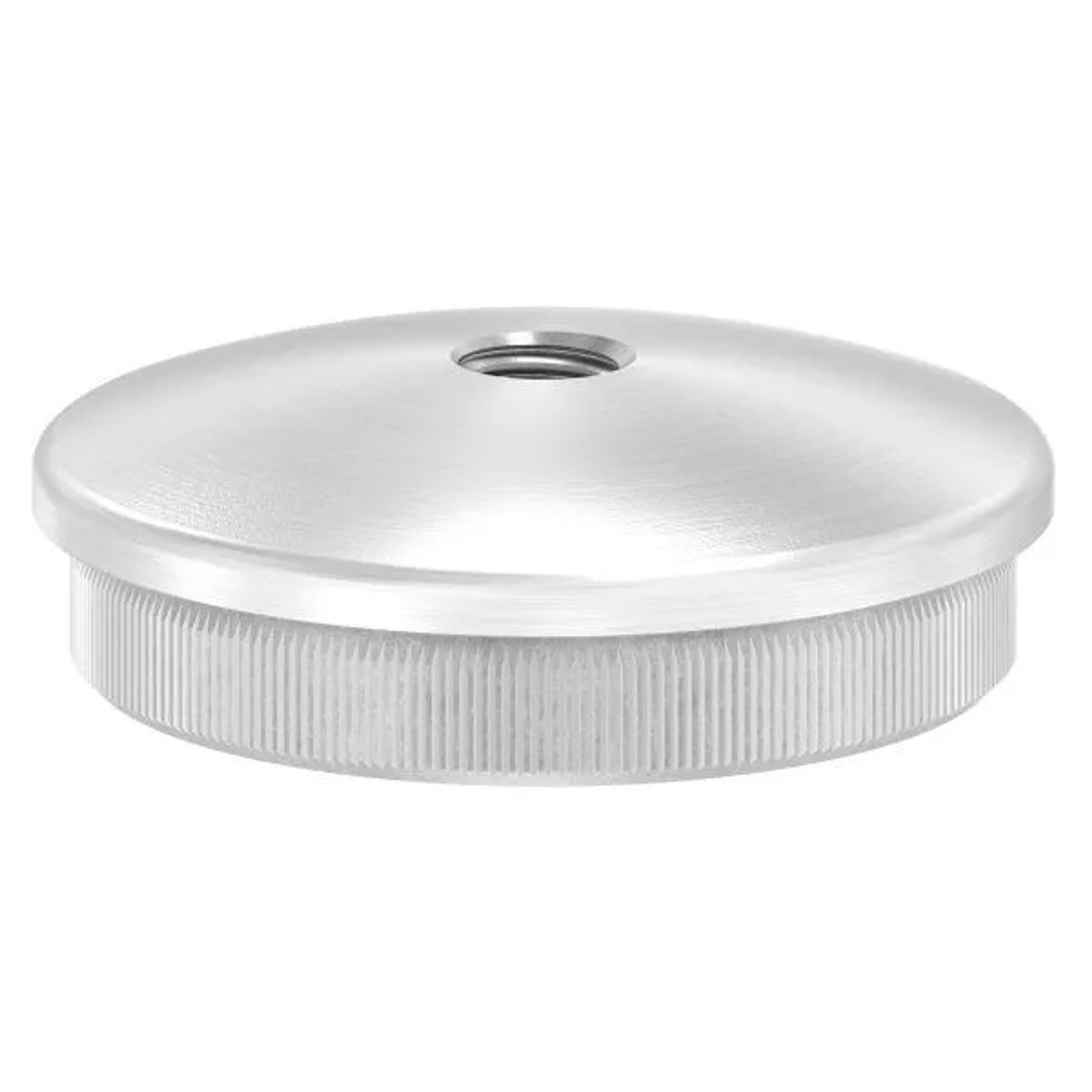 FeNau Endkappe Edelstahl V2A Für Rohr Ø 48,3 mm X 2,0 mm Mit M8 Gewinde Leicht Gewölbt