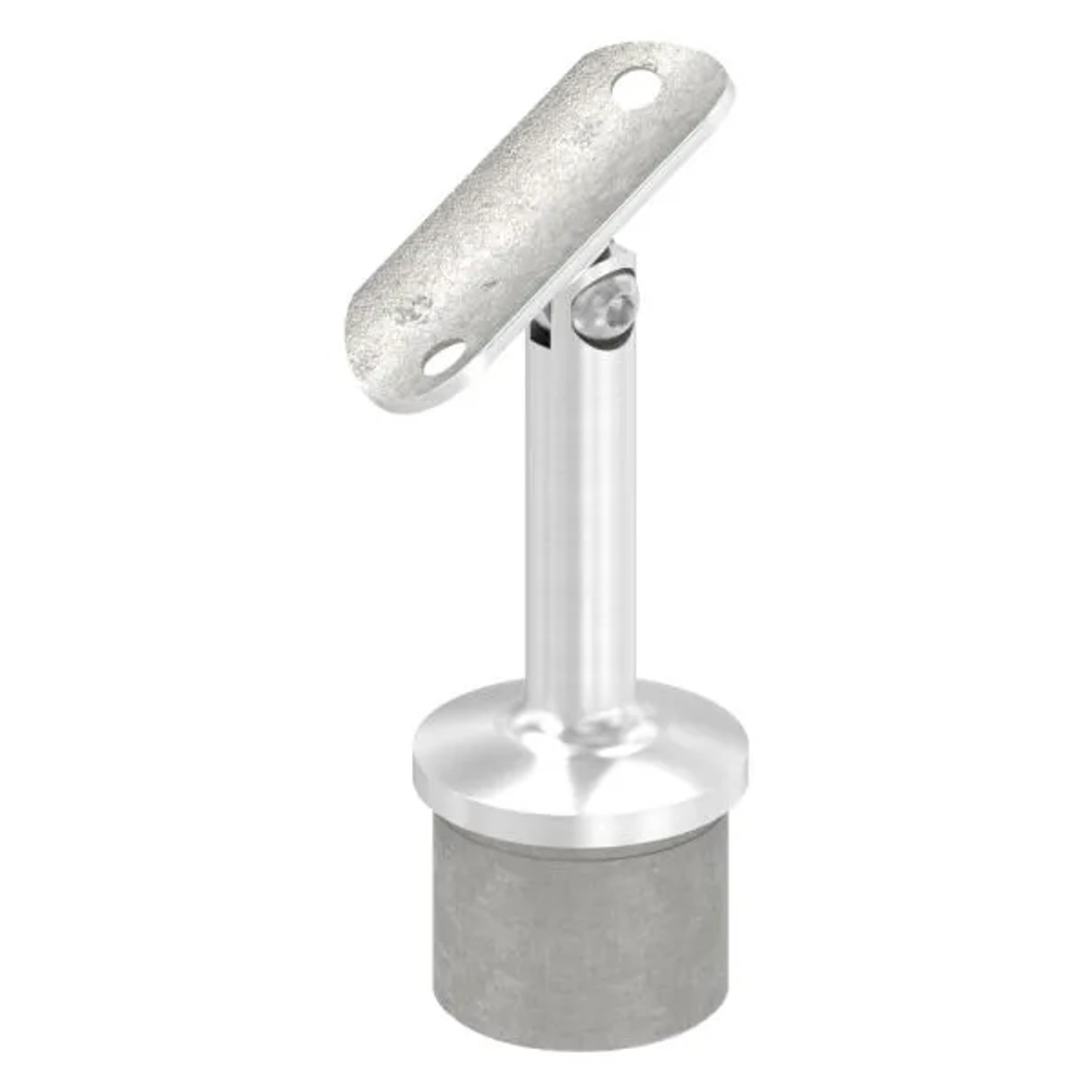 FeNau Handlaufstütze Aus Einem Teil Für 42,4x2,6 mm Rohr Mit Gelenk Und Halteplatte Für Ø 42,4 mm Rohr