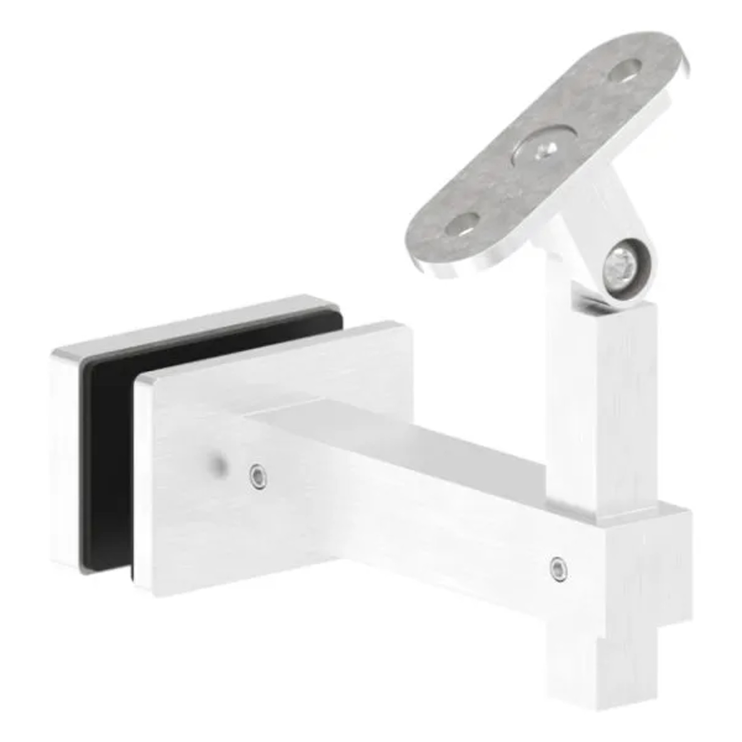 FeNau Handlaufhalter V4A Wandabstand 94 mm Eckig Mit Gelenk Für Glasmontage