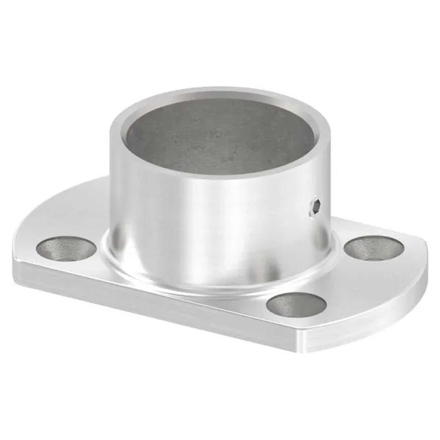 FeNau Wand- Und Bodenanker Edelstahl V2A Für Rohr Ø 33,7 mm Grundplatte 76 X 45 mm Geschliffen Korn 240