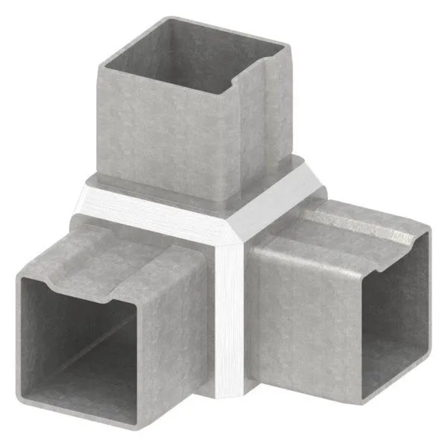 FeNau Eckstück V4A Für Rohr 40x40x2,0 mm 90 Grad 3-Fach Steck