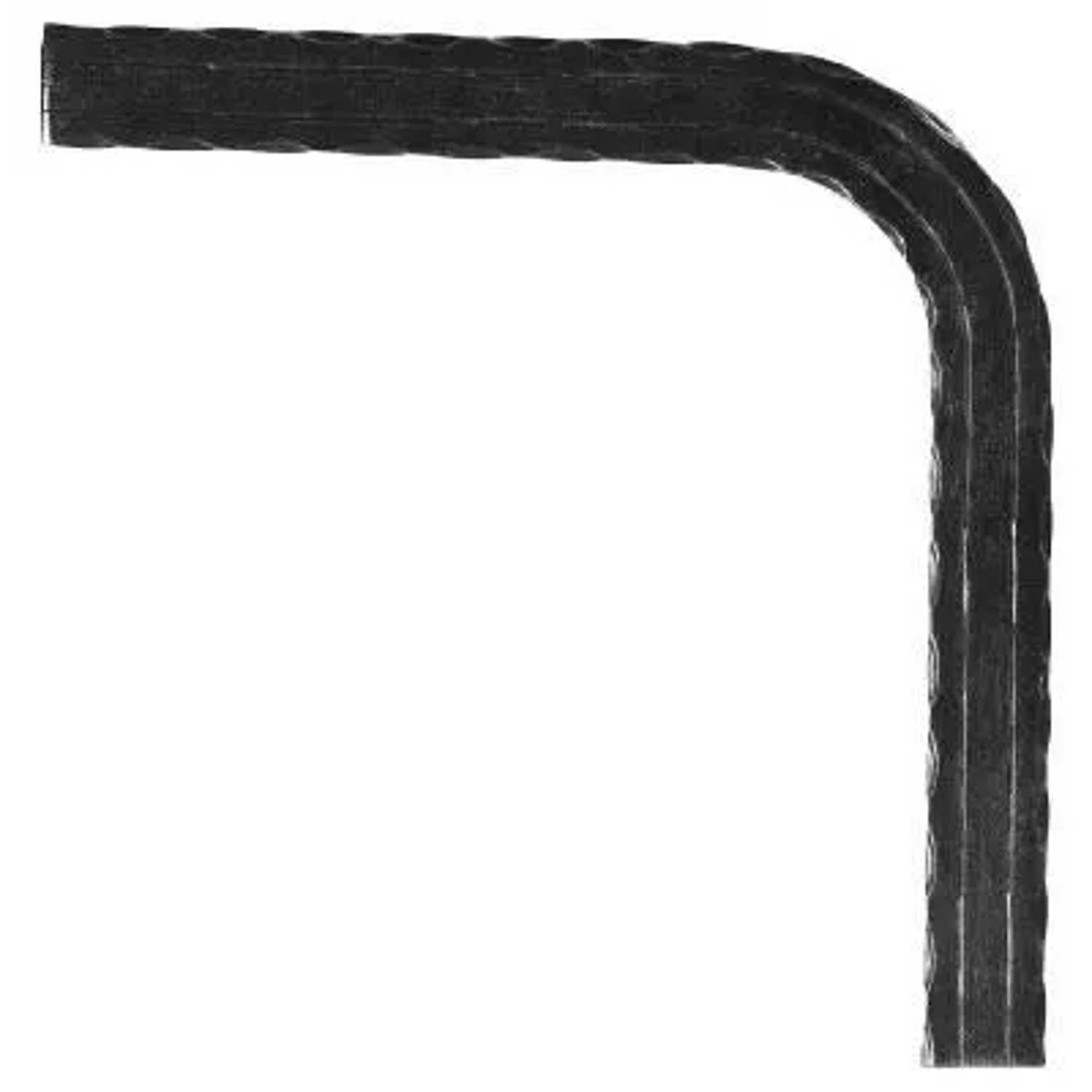FeNau Handlauf-Bogen 90 Grad 40x8 mm Kanten Gehämmert Stahl S235JR Schweißbar