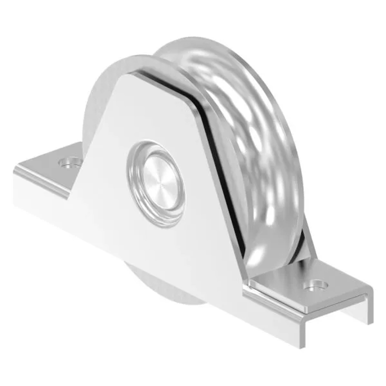 FeNau Schiebetorrolle Edelstahl V4A Ø 90 mm Rundrille Ø 20 mm Mit Bügel