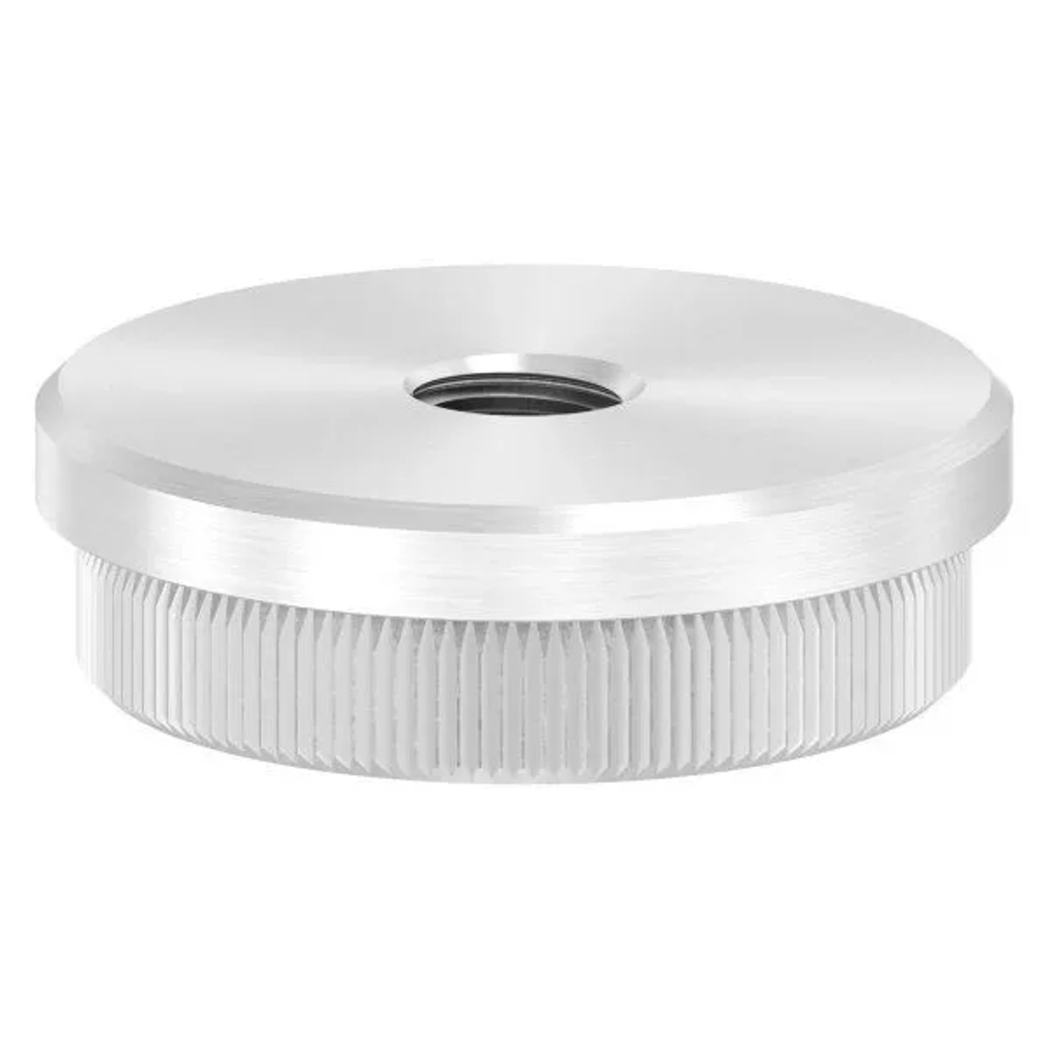 FeNau Einsteckkappe Edelstahl V2A Für Rohr Ø 42,4x2,0 mm Flach Mit M10 Gewinde Zum Einschlagen