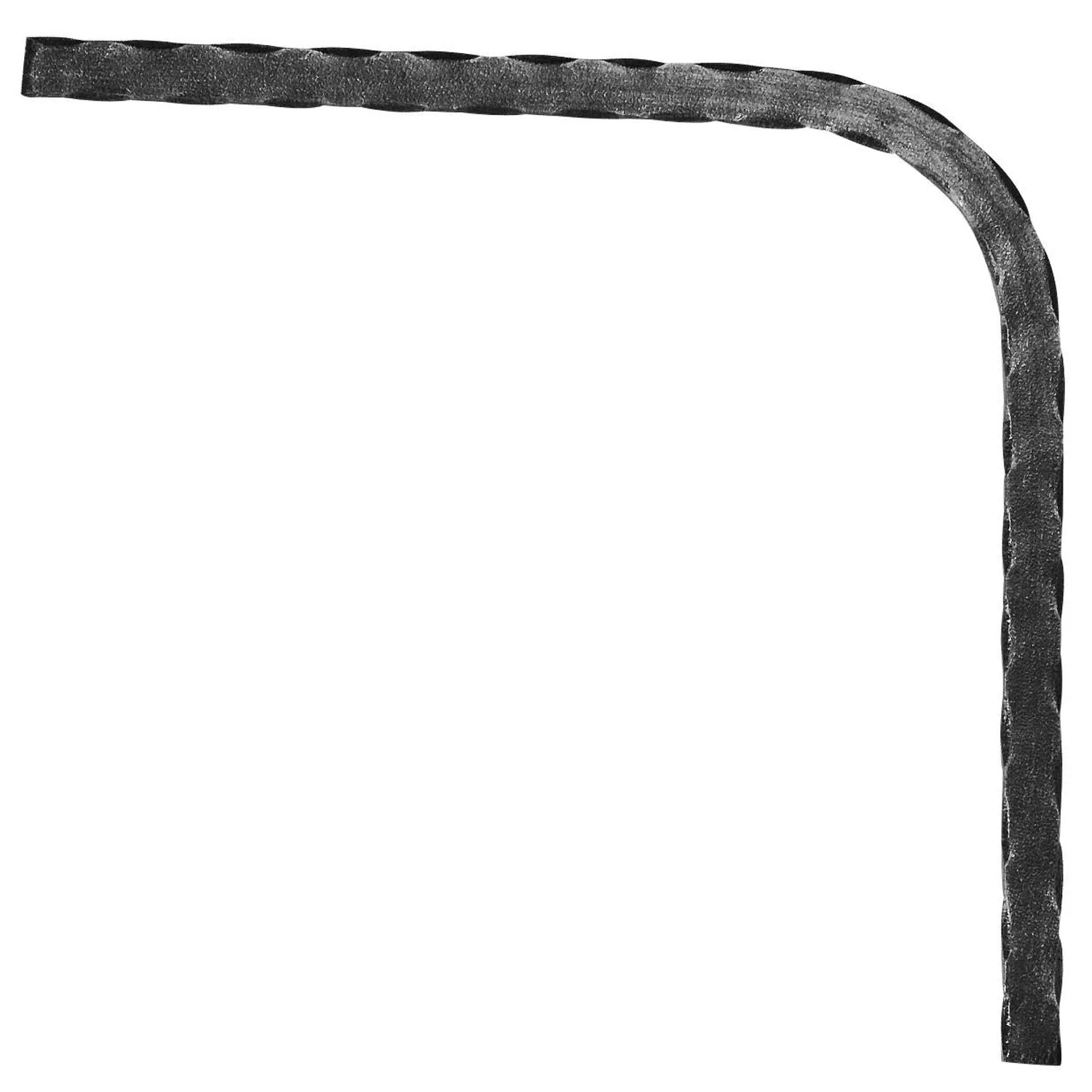 FeNau Untergurt-Bogen 90 Grad 20x8 mm Kanten Gehämmert Stahl S235JR Schweißbar