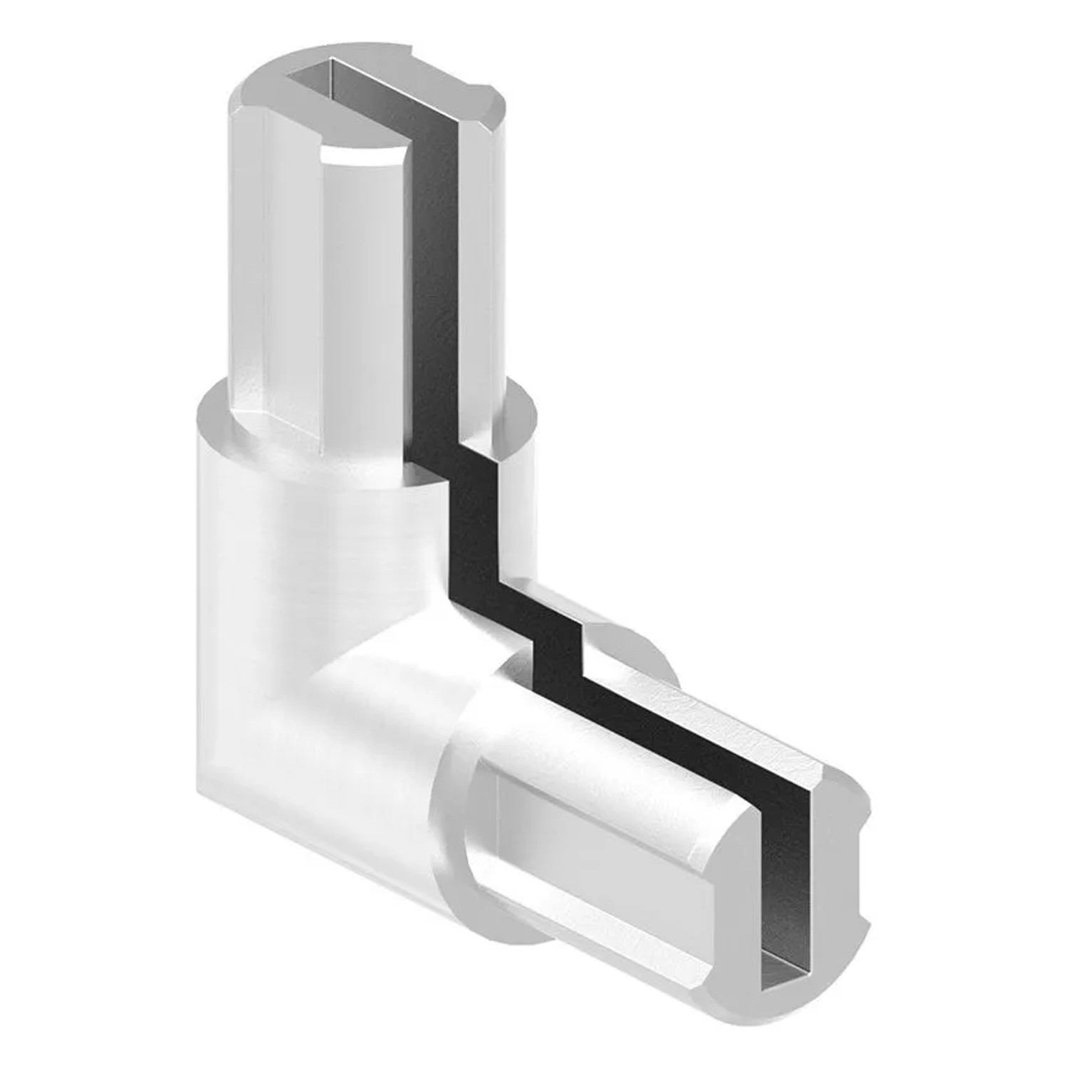 FeNau Eckverbinder Edelstahl V2A Für Klemmprofil Ø 27 X 1,5 mm Geschliffen Korn 240