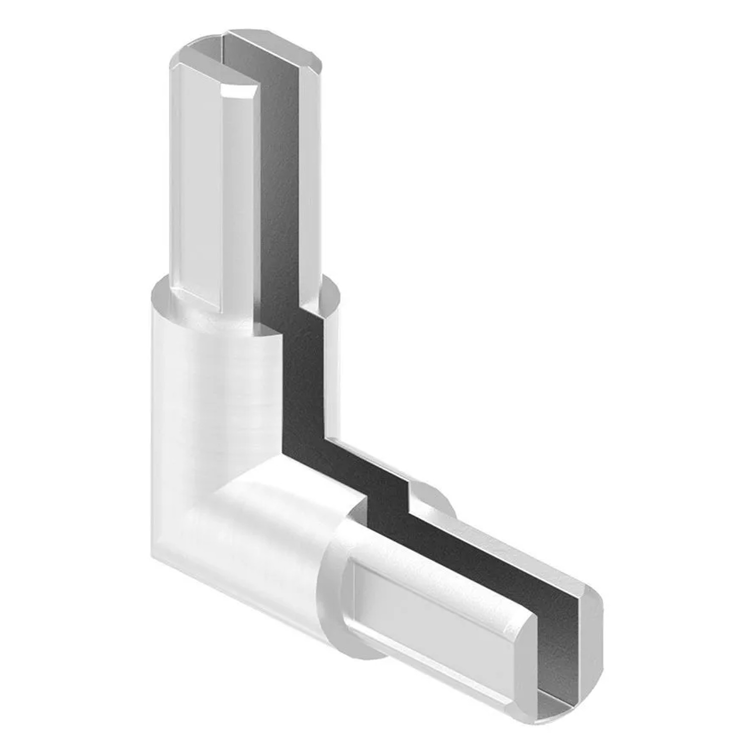 FeNau Eckverbinder Edelstahl V2A Für Rundes Klemmprofil 18x1,25 mm Geschliffen Korn 240