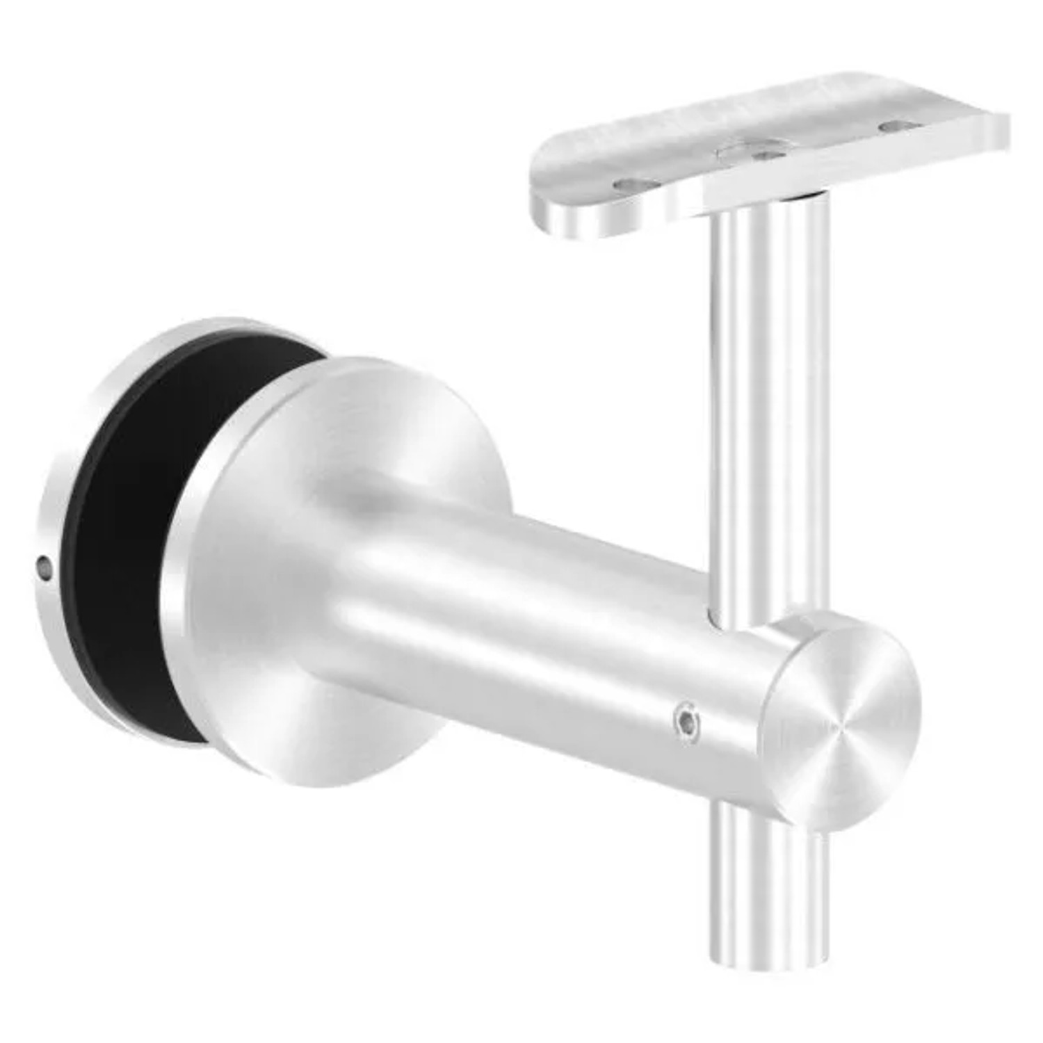 FeNau Handlaufhalter Glas V2A Rohr 42,4 mm Wandabstand 82 mm Mit Halteplatte