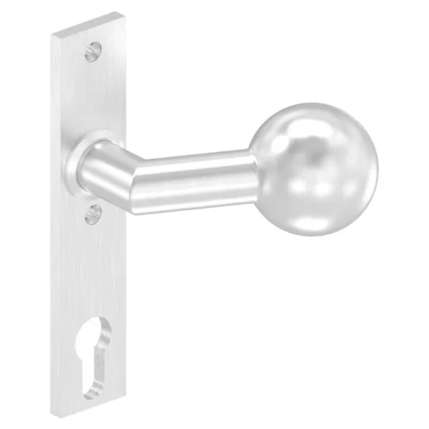 FeNau Türknopf V2A Edelstahl Ø 50mm Mit Langschild Gekröpft Feststehend Beidseitig