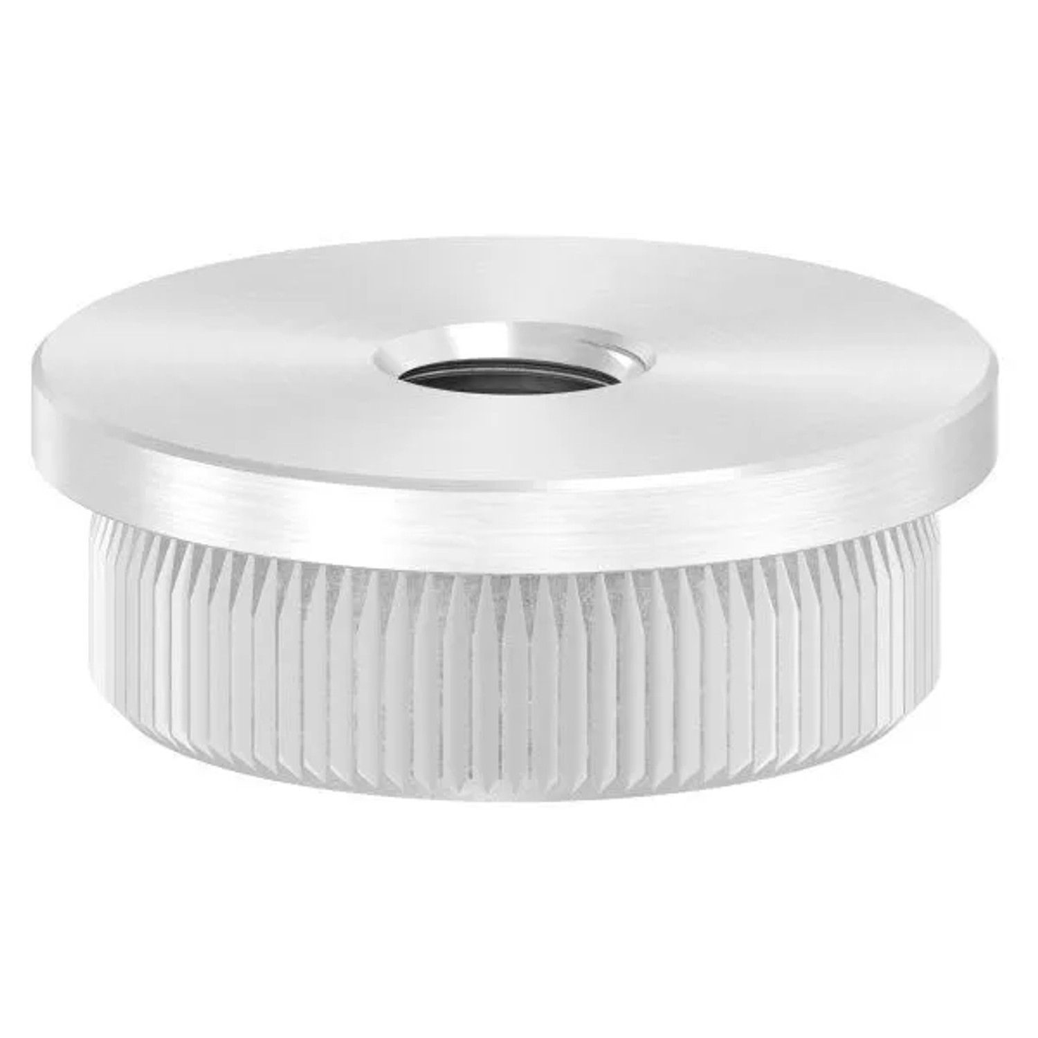 FeNau Einsteckkappe Edelstahl V2A Für Rohr Ø 30,0x2,0 mm Mit M8 Gewinde Flach Zum Einschlagen