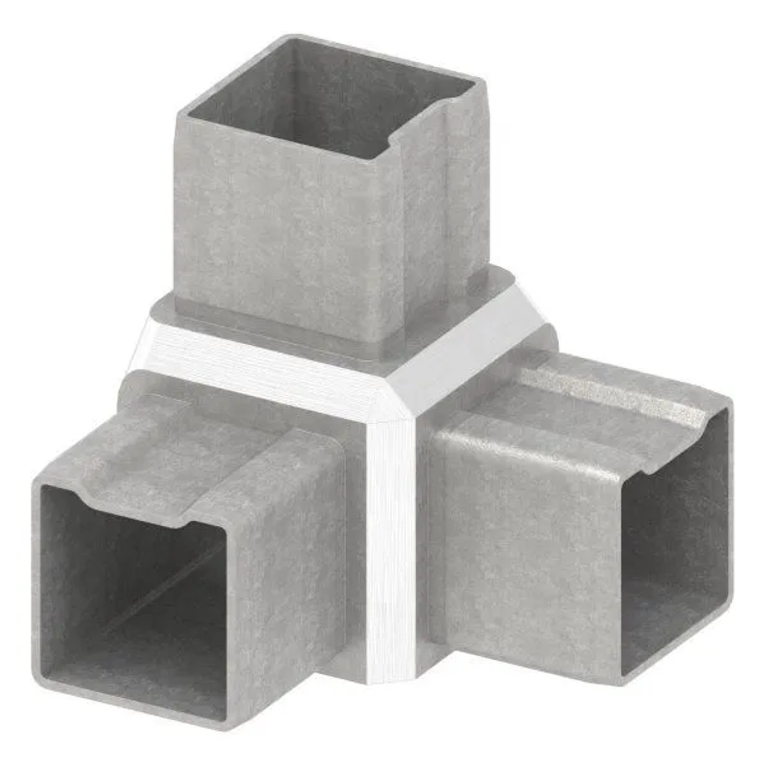 FeNau Eckstück V2A Für Rohr 40x40x2 mm 90 Grad 3 Abgänge Zum Stecken