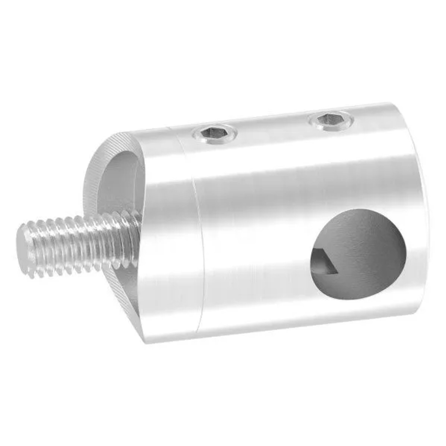 FeNau Querstab-Endhalter Edelstahl V2A Für Rohr Ø 42,4 mm Sackloch Ø 10,2 mm Rechts