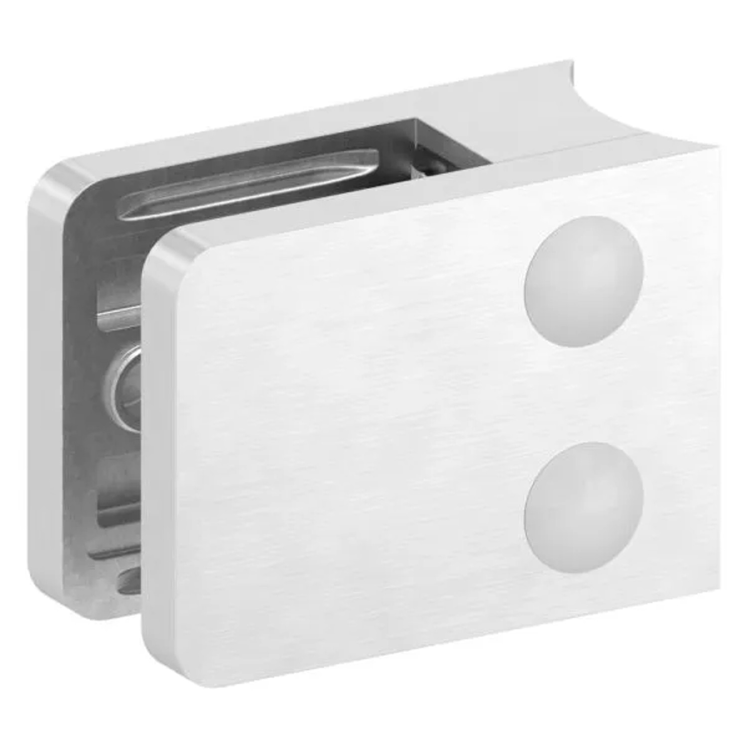 FeNau Glasklemme Edelstahl V2A 45 X 55 X 28,5 mm Für Rohr Ø 42,4 mm Eckig