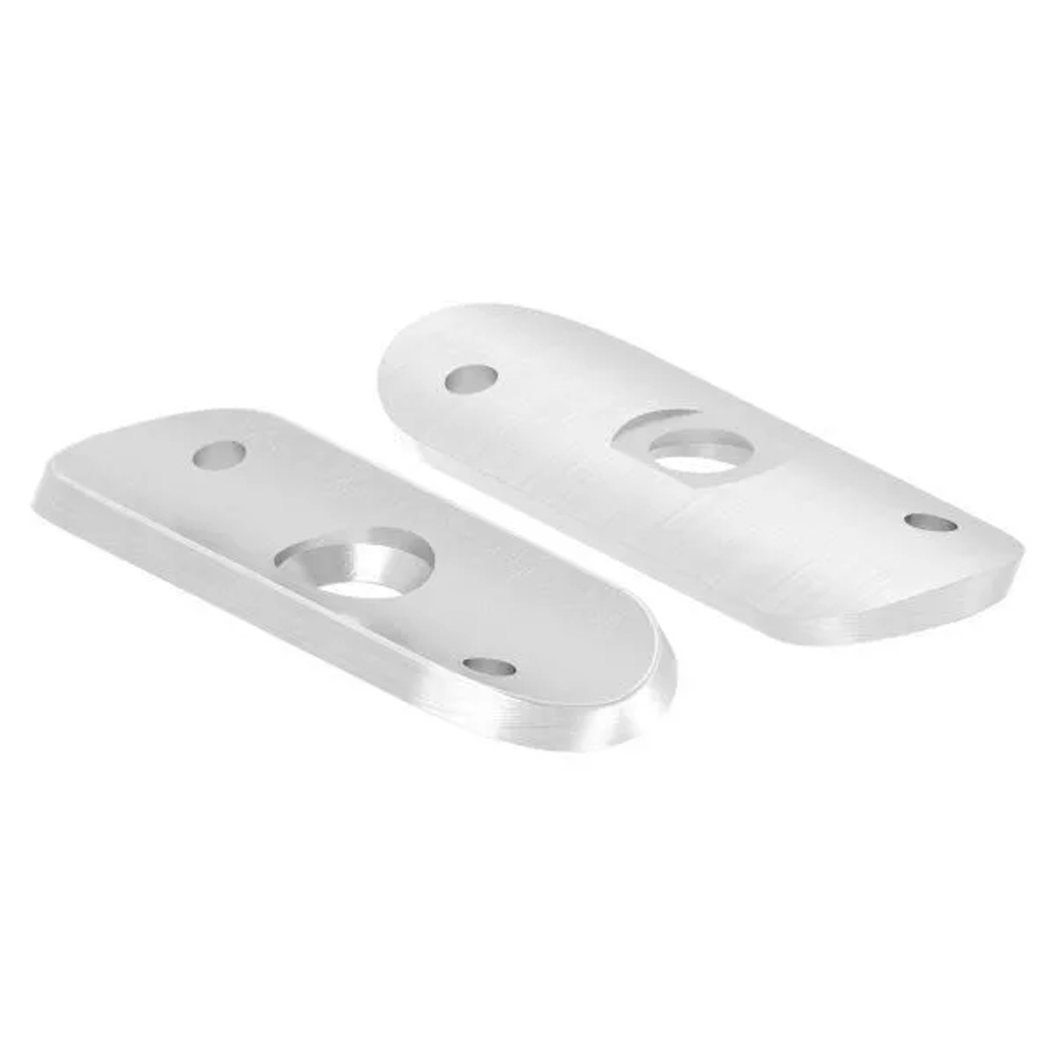 FeNau Handlaufanschlussplatte Edelstahl V2A 63x25x4 mm Für Rohr Ø 42,4 mm Bohrungen Versetzt