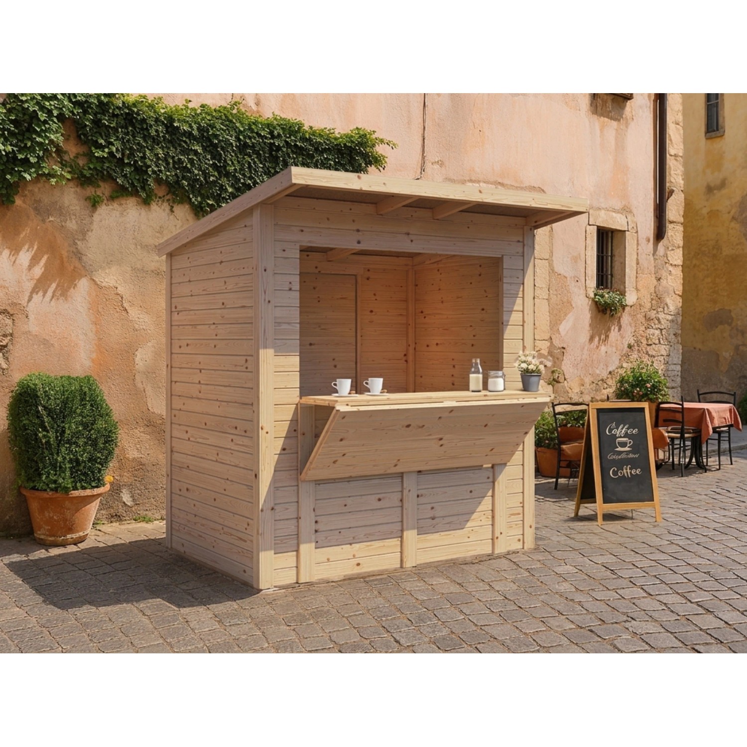 Woodtex Marktstand Verkaufsstand Ivy 14 mm Naturbelassen