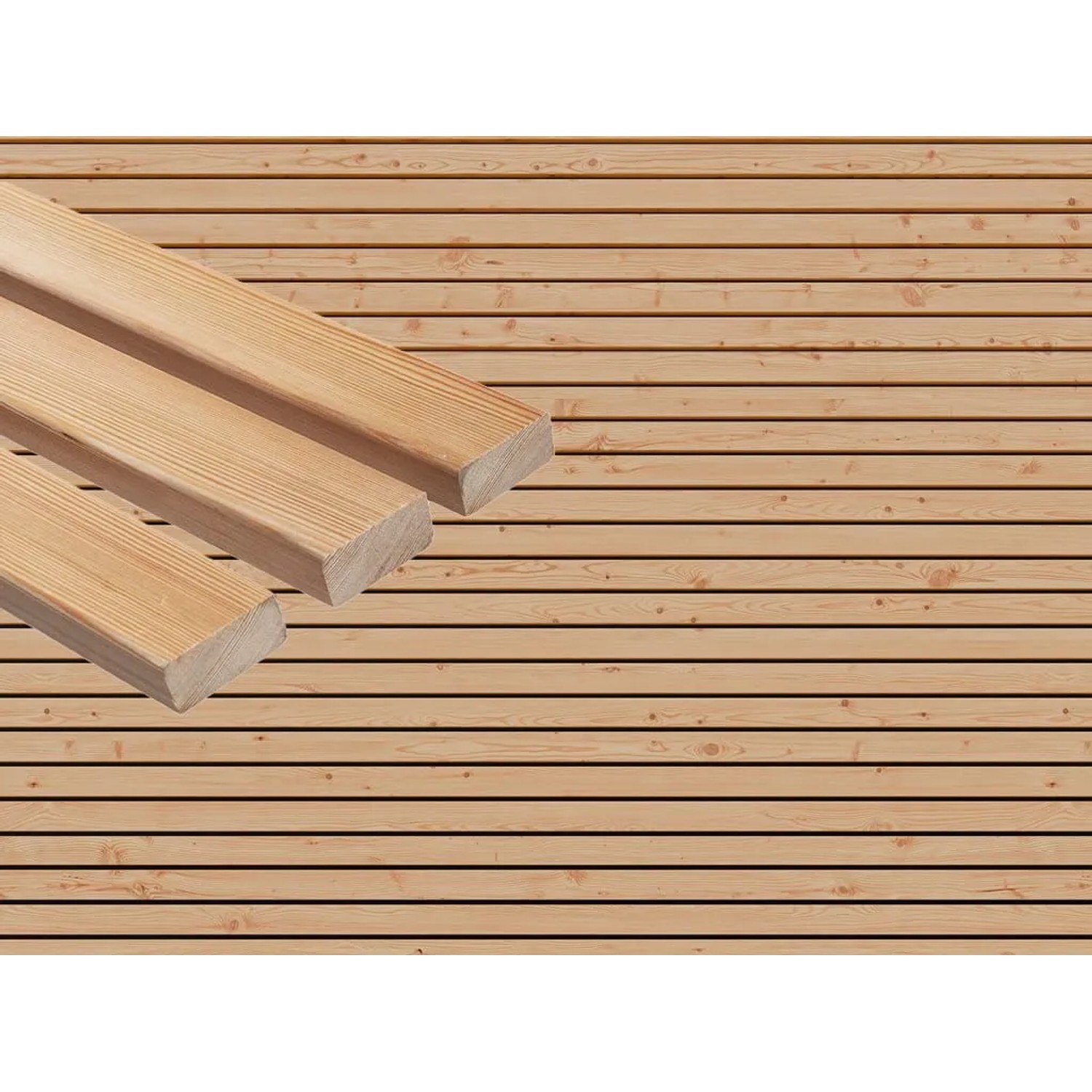 Woodtex Fassadenverkleidung Sibirische Lärche Rhombusprofil 28 mm Stark 6,8 cm Breit 400 cm Lang Inhalt 4