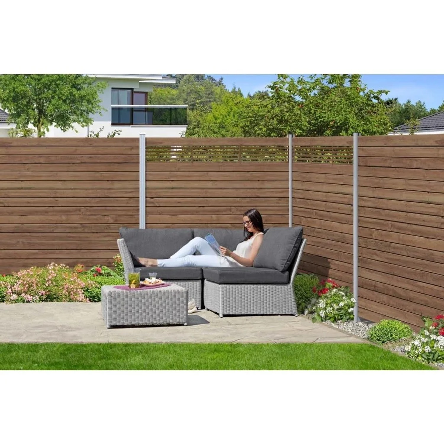 Woodtex Bohlenset für Steckzaunsystem Gardo XL DIY Kiefer