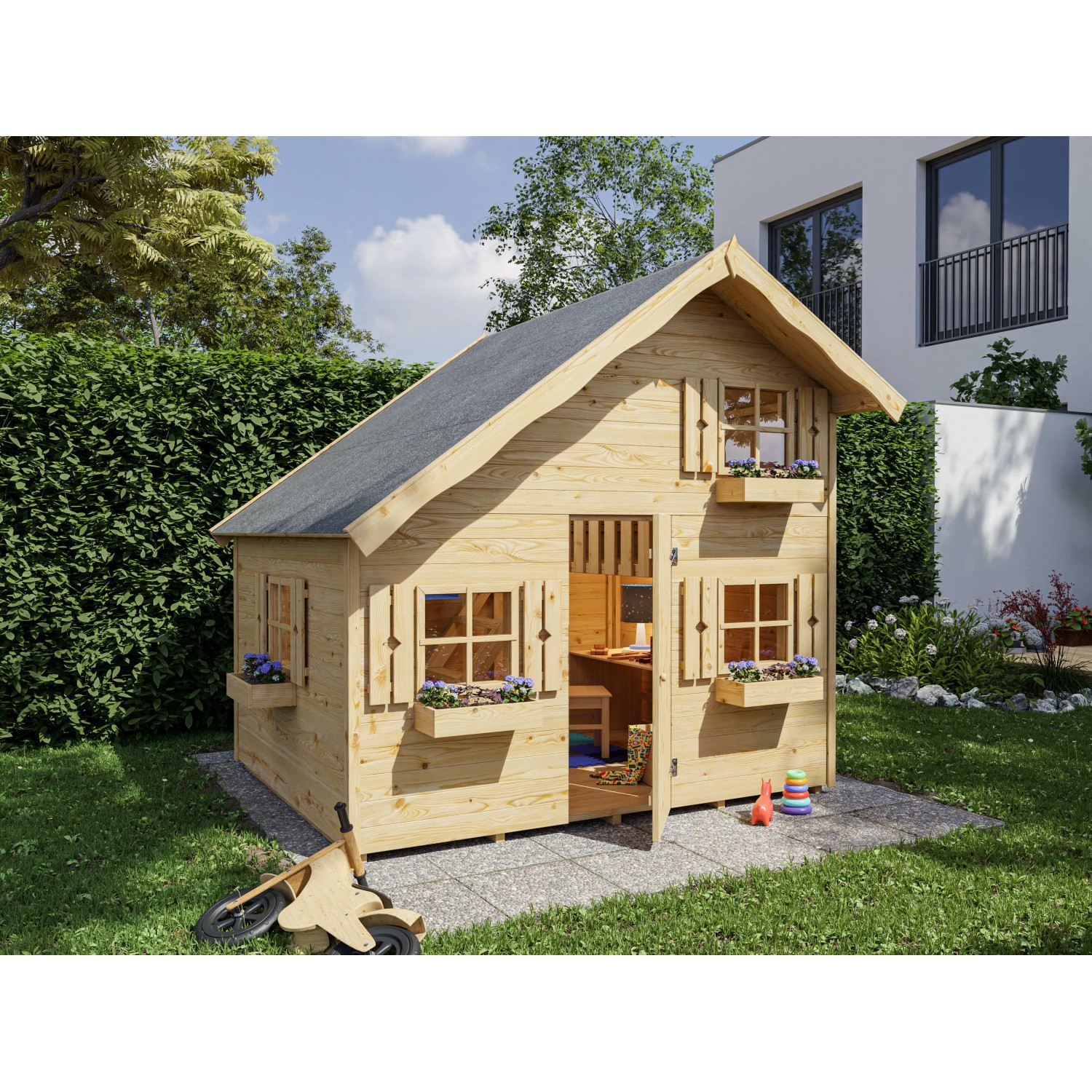 Belladoor Spielhaus Tom 15 mm Naturbelassen