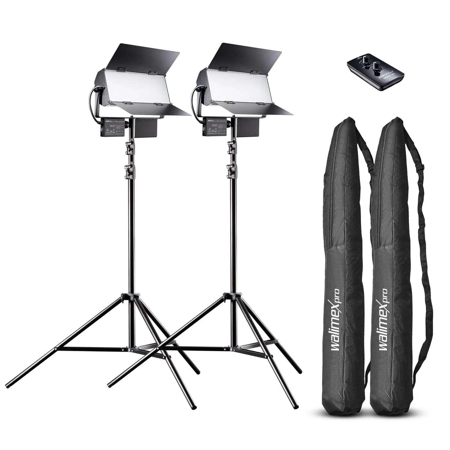 Walimex Pro Sirius 2X Led 160 Daylight 65W Flächenleuchte + 2X Lampenstativ
