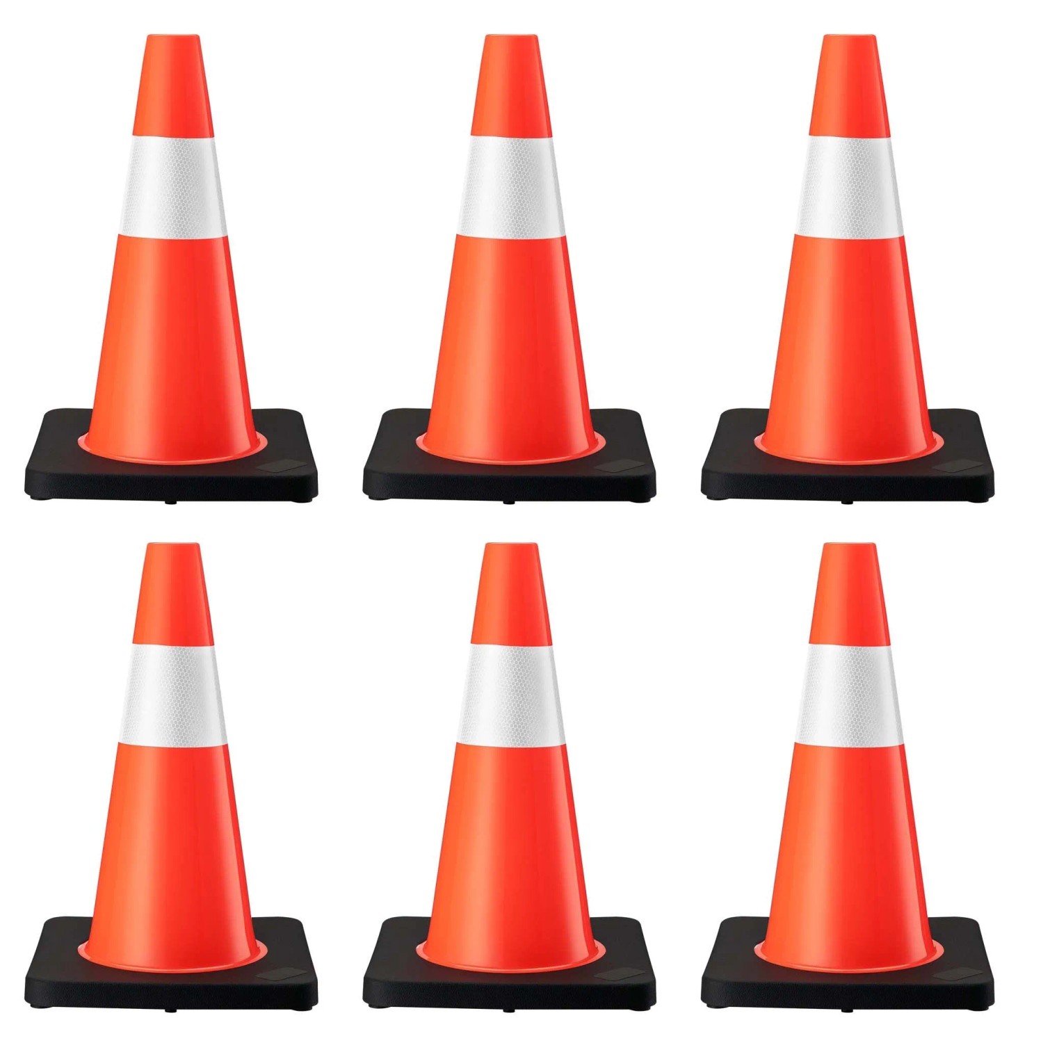 Wiltec Verkehrskegel 45Cm 6St. Leitkegel Pylon Warnhütchen Warnkegel Pvc Gummi