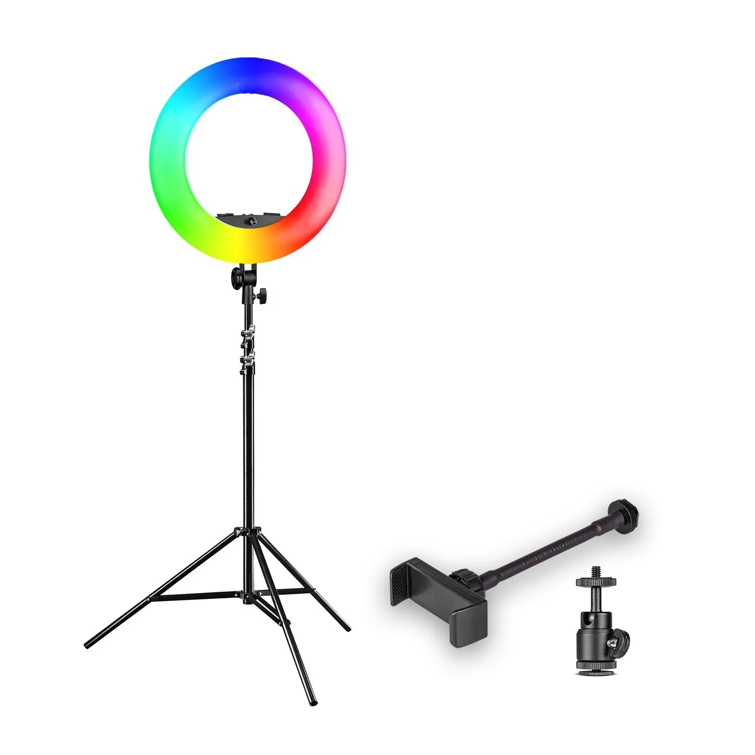 Walimex Pro Led Rainbow Ringleuchte + Lampenstativ Rgb Ringlicht 60W Videolicht