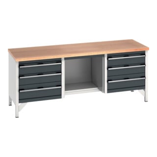 Bott Kastenwerkbank cubio Multiplex 2000 x 750 x 840 mm RAL 7035/7016
