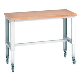 Bott Werkbank cubio 3 Multiplex-Platte 1500 x 750 x 840-1140 mm RAL 7035