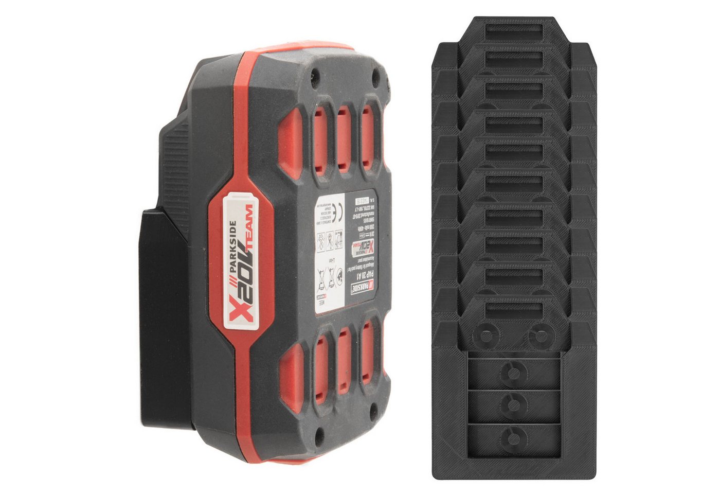 TSB Werk Werkzeughalter Akku Halter für Parkside 20V Halterung Akkus, 10-tlg., Wandhalter, Wandhalterung, Lidl, 20V Bild 4