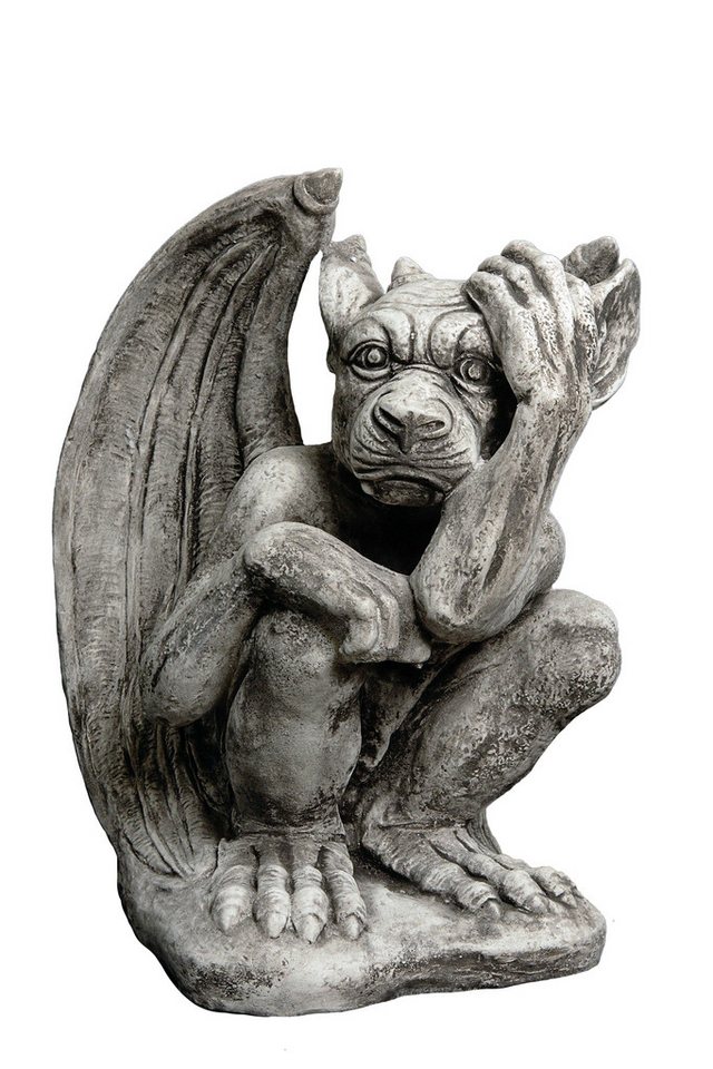 gartendekoparadies.de Gartenfigur Gargoyle Statue der Nachdenklich, Steinfigur, H. 43 cm, 23 kg, Frostsicher Bild 4